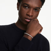 Dextera bangle Octagon shape, Round cut, White, Rhodium plated