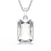 Millenia pendant, Octagon cut, White, Rhodium plated