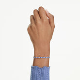 Matrix Tennis bracelet Mixed round cuts, Blue, Rhodium plated