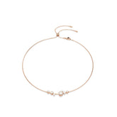 Constella necklace, Crystal pearl, Round cuts, White, Rose gold-tone plated