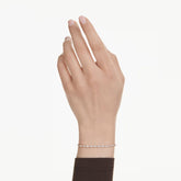 Matrix Tennis bracelet Round cut, White, Gold-tone plated