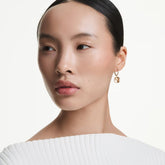 Millenia drop earrings Square cut, Caramel, Gold-tone plated