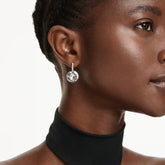 Millenia drop earrings Round cut, White, Rhodium plated