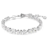 Mesmera bracelet Mixed cuts, White, Rhodium plated