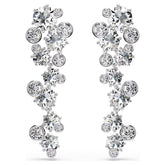 Constella drop earrings Mixed cuts, White, Rhodium plated