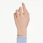 Matrix bracelet Mixed cuts, Blue, Rhodium plated