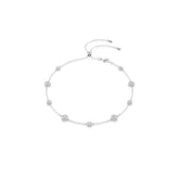 Una Angelic necklace, Round cut, Double sided motifs, White, Rhodium plated