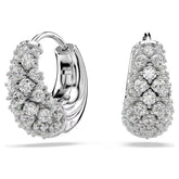 Sublima earrings White, Rhodium plated