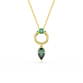Mesmera pendant, Mixed cuts, Green, Gold-tone plated