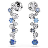 Constella drop earrings Mixed cuts, Blue, Rhodium plated