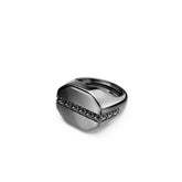 Dextera Octagon ring, Octagon shape, Round cut, Black, Ruthenium plated