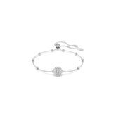 Una Angelic bracelet, Round cut, White, Rhodium plated