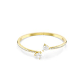 Mesmera Attract bangle, Heart, White, Gold-tone plated