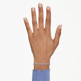 Imber Emily Tennis bracelet Round cut, Blue, Rhodium plated