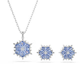 Magic set, Snowflake, Blue, Rhodium plated
