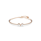 Mesmera bangle, Mixed cuts, White, Rose gold-tone plated