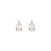 Stilla stud earrings, Pear cut, White, Rose gold-tone plated