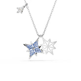 Symbolica pendant, Star, Blue, Rhodium plated