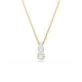 Stilla Attract pendant, Round cut, White, Gold-tone plated