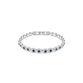 Una Angelic Tennis bracelet, Round cut, Blue, Rhodium plated