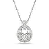 Sublima pendant, White, Rhodium plated
