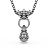 Sublima pendant, Mixed cuts, White, Ruthenium plated