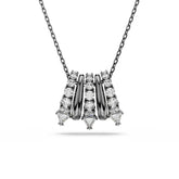 Sublima pendant, White, Ruthenium plated