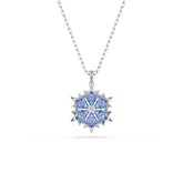 Magic pendant, Snowflake, Blue, Rhodium plated