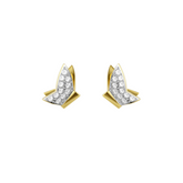 Idyllia Lilia stud earrings, Butterfly, White, Gold-tone plated