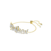 Idyllia Lilia bracelet, Butterfly, White, Gold-tone plated Success