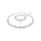 Constella set, Mixed cuts, White, Rhodium plated