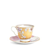 Butterfly Bloom Floral Bouquet Teacup & Saucer