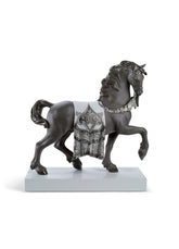 A Regal Steed Horse Sculpture, Silver Luster