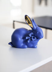 Attentive Bunny, Blue/Gold