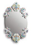Oval Wall Mirror Without Frame. Multicolor. Limited Edition