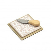 Debora Carlucci 7x7 Square Cheese Board Hearts Pattern