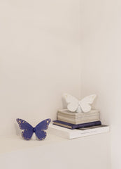 Butterfly Figurine, Golden Luster & Blue