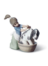 Bashful Bather Dog Figurine