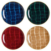 Alligator Multi Color Canapé Plate, Assorted colors, Set of 4
