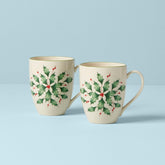 Hosting The Holidays™ 2-Piece Holly Mug Set