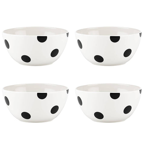 Deco Dot 4-Piece All-Purpose Bowl Set, Black