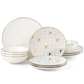 Trianna White 12-Piece Dinnerware Set