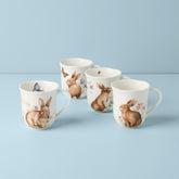 Butterfly Meadow Bunny 4-Piece Mugs