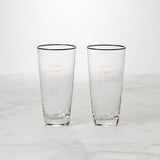 Cheers To Us Let It Flow & Pour It On Glasses, Set Of 2