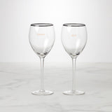 Cheers To Us Sweet & Dry Wine Glasses, Set Of 2