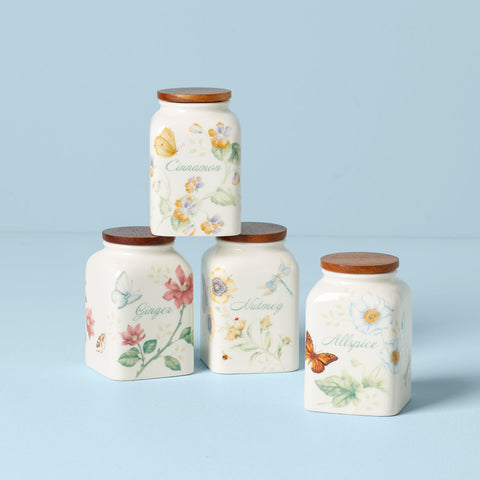 Butterfly Meadow Assorted Spice Jars, Set Of 4