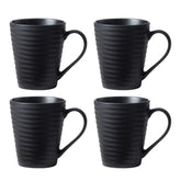 Ridge Black Mugs, Set of 4