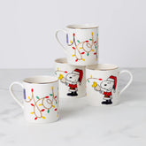Snoopy Christmas Mugs, Set Of 4