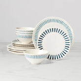Artisanal Stripe 12 Piece Dinnerware Set
