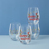 Snoopy Christmas Glass Tumblers, Set Of 4, Assorted